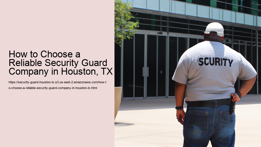 How to Choose a Reliable Security Guard Company in Houston, TX